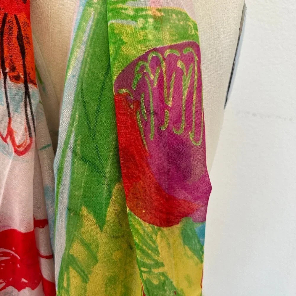 Desigual Pop Of Color Rectangular Scarf - Gorgeou… - image 2